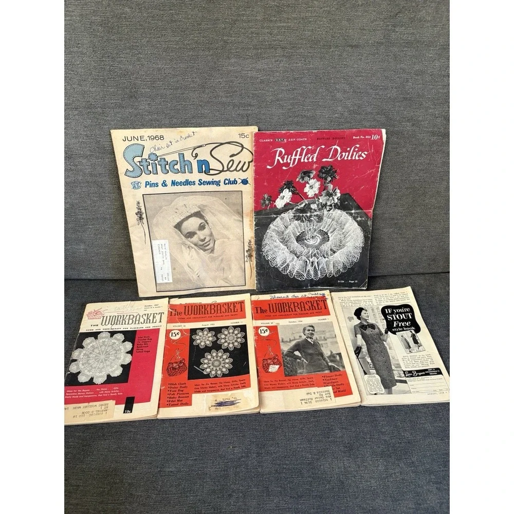 Vintage Lot 6 The Workbasket Magazine Crochet, Knit, Sewing‎ Crafting 1950s